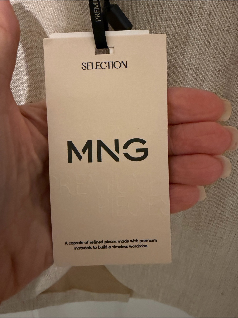 Mango Neutral Linen Single-Button Blazer - Picture 2 of 3